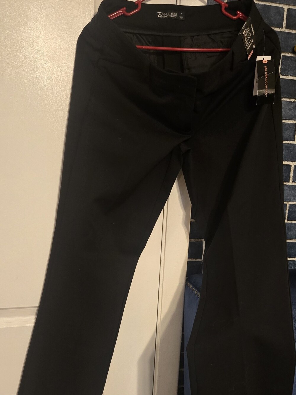 All-Season Stretch Straight Leg Pants - Black - Size 8